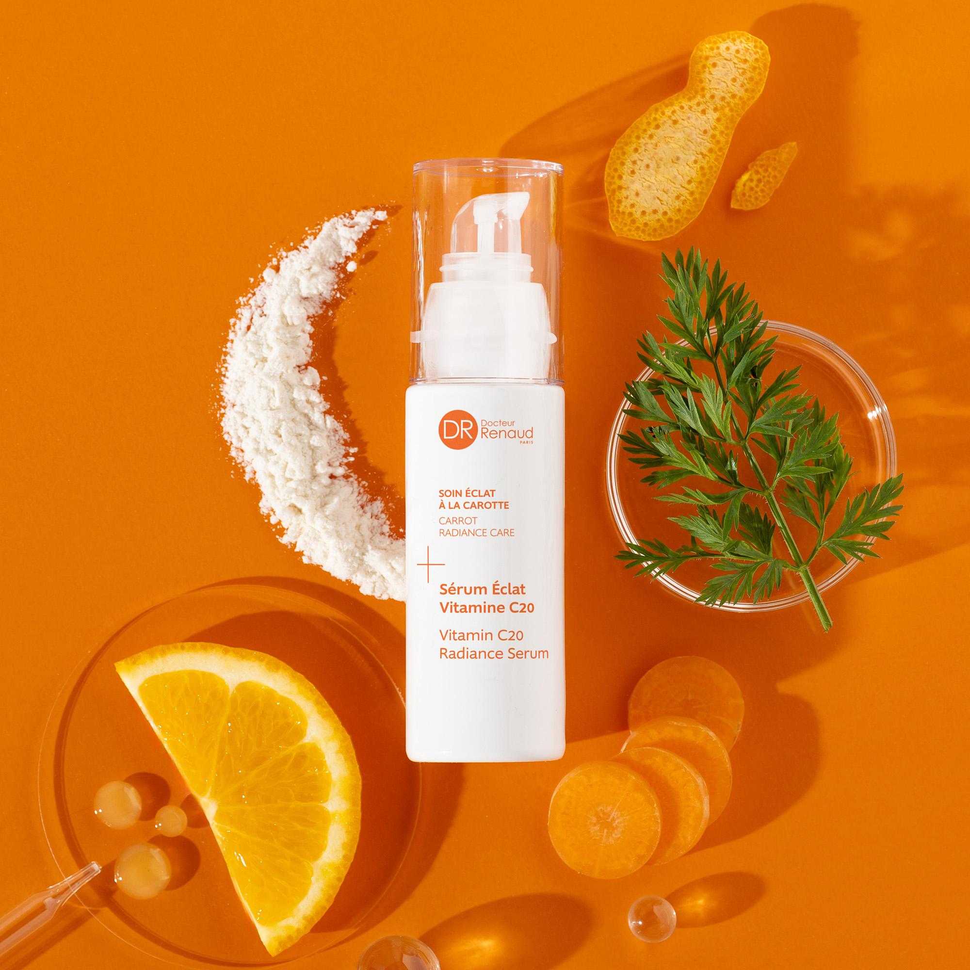 Sérum éclaircissant à la vitamine C20 et à l'acide hyaluronique, 30 ml