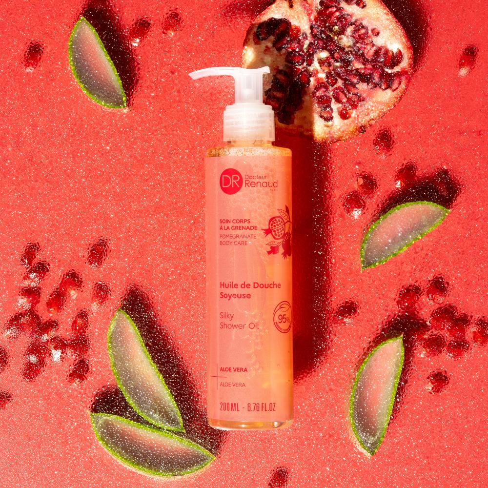 Moisturising shower oil with Aloe Vera and Pomegranate 200 ml