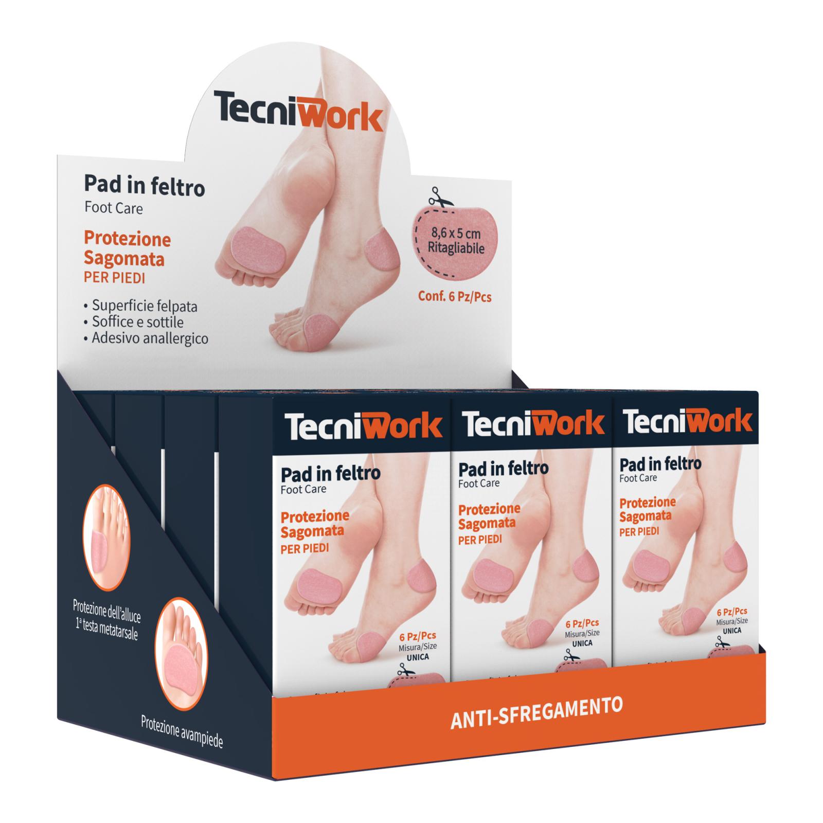 Protector adhesivo de fieltro con forma para patas Expositor de 12 unidades