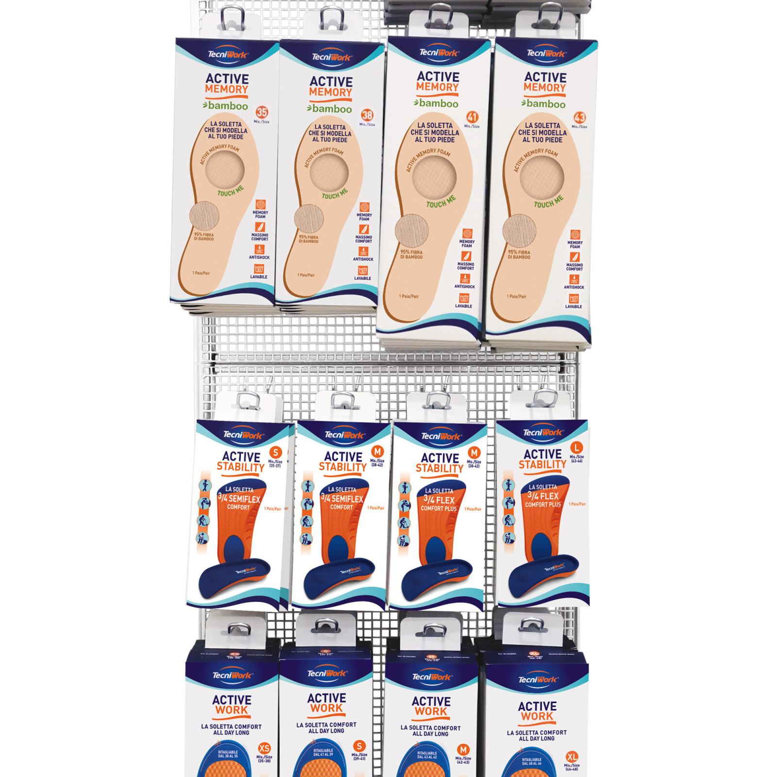 Semelles orthopédiques Tower Active Solution Présentoir de sol avec 84 pcs