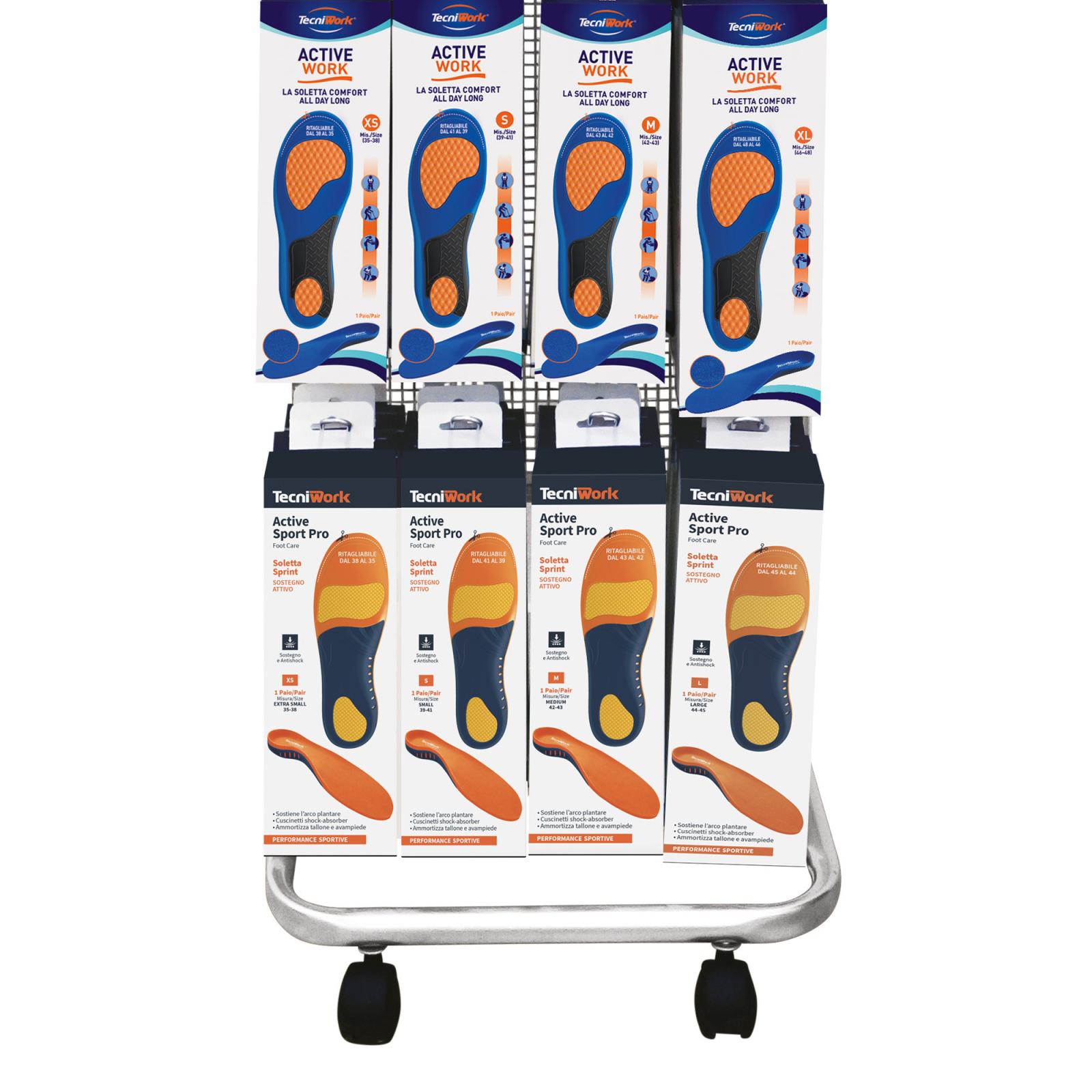 Semelles orthopédiques Tower Active Solution Présentoir de sol avec 84 pcs