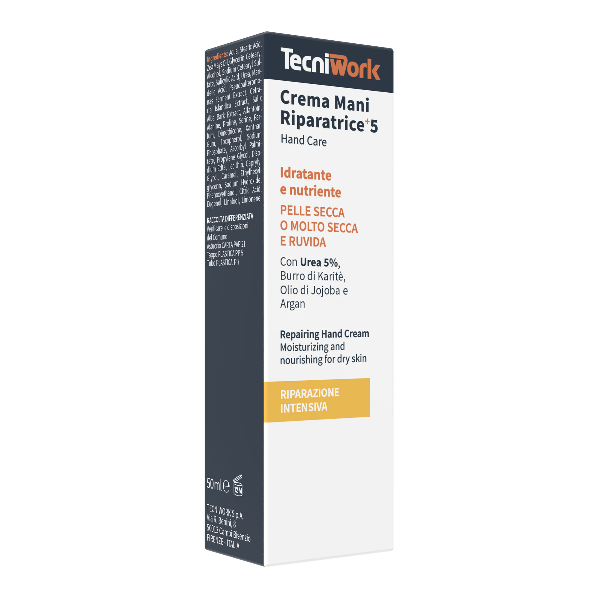 Crema mani Tecniwork Riparatrice con 5% di Urea 50 ml Espositore da 12 confezioni