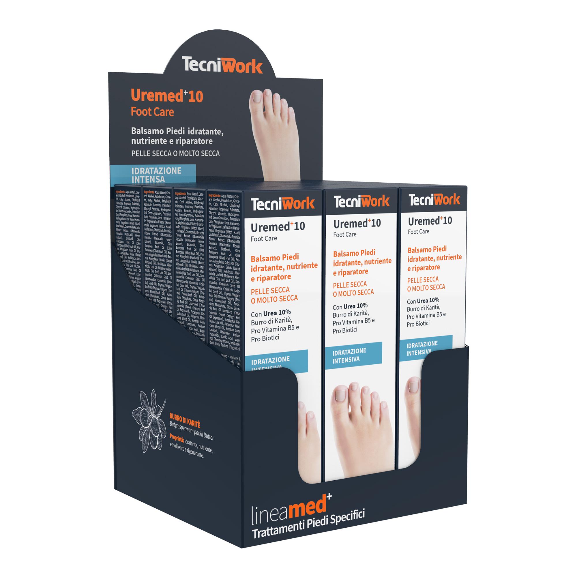 Bálsamo hidratante para pies con un 10 % de urea Uremed+ 75 ml Expositor de 12 unidades