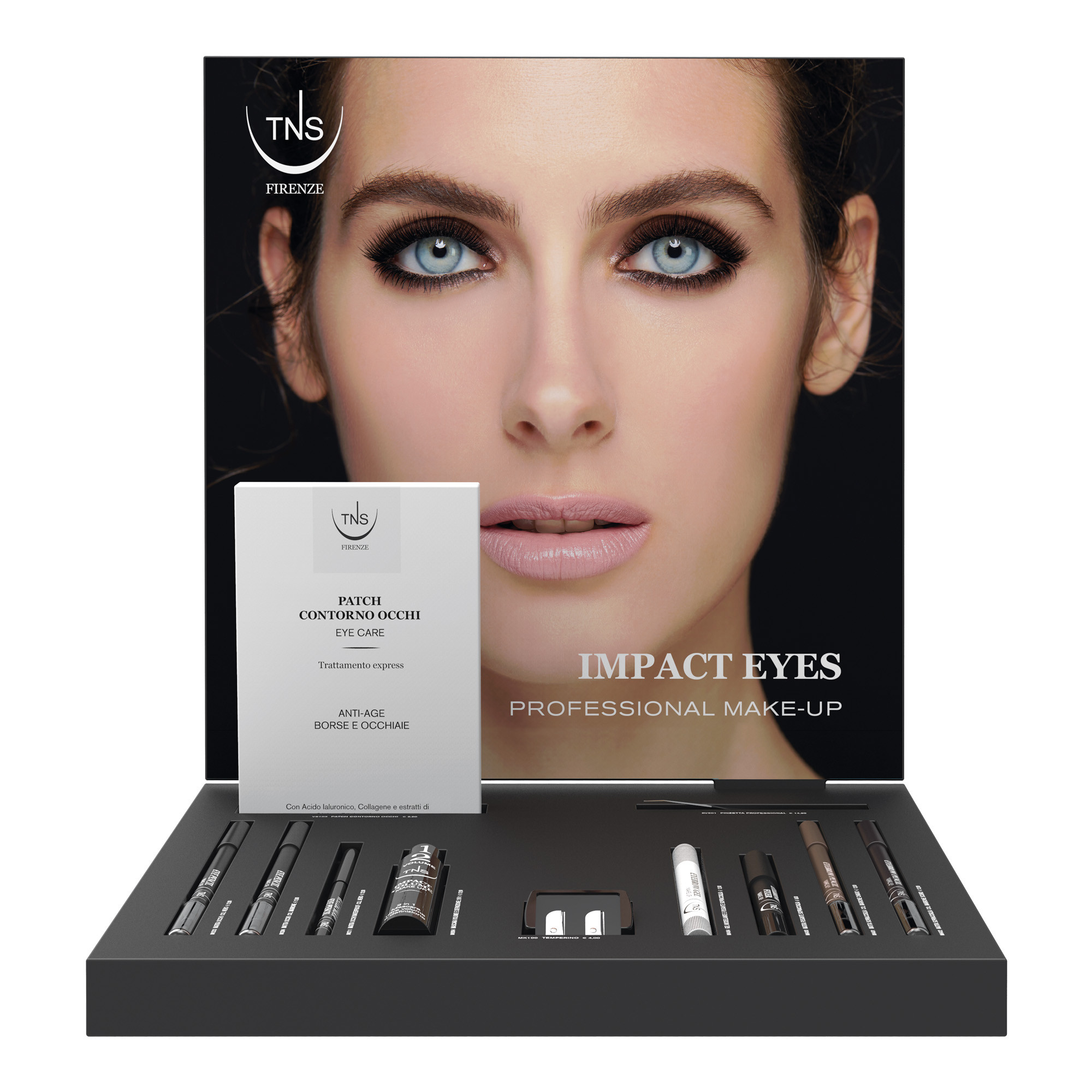 Impact Eyes Augen-Make-up-Display mit Tester-Produkten