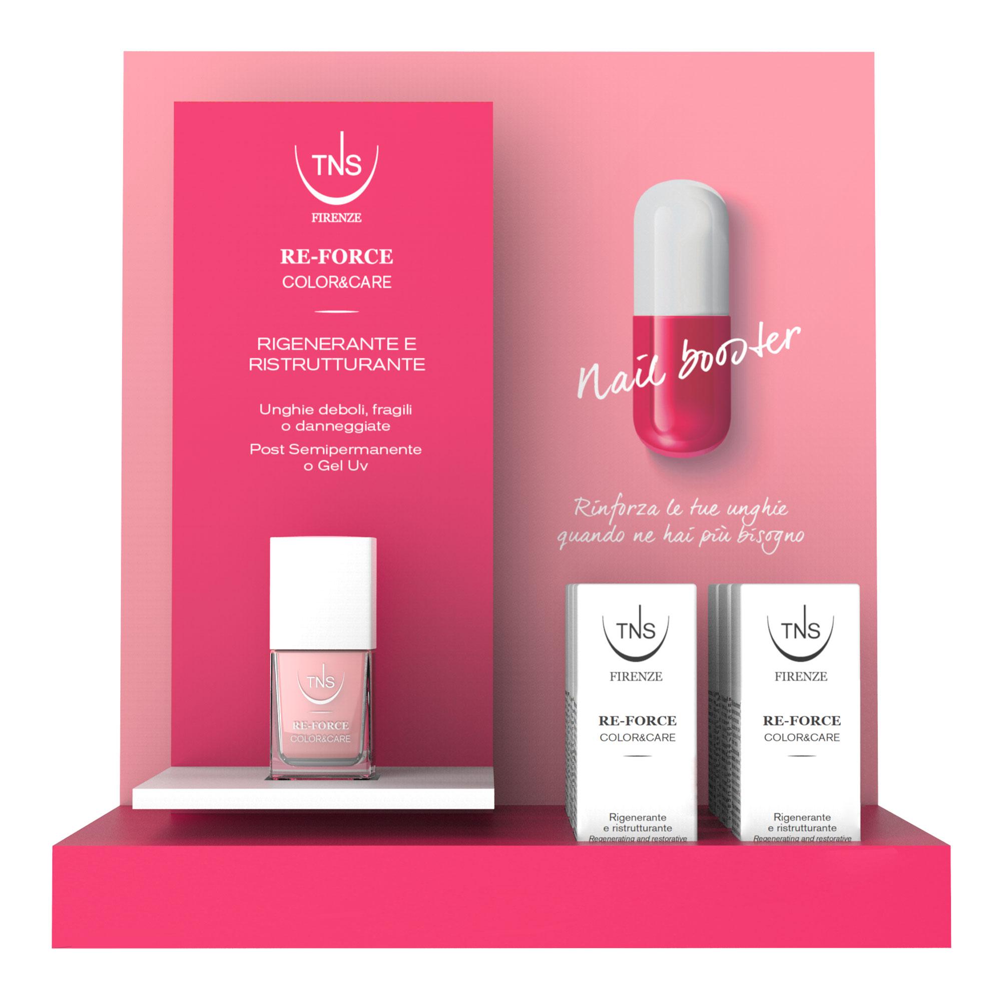 Tratamiento para uñas con color Re-Force TNS 10 ml Expositor de 13 unidades