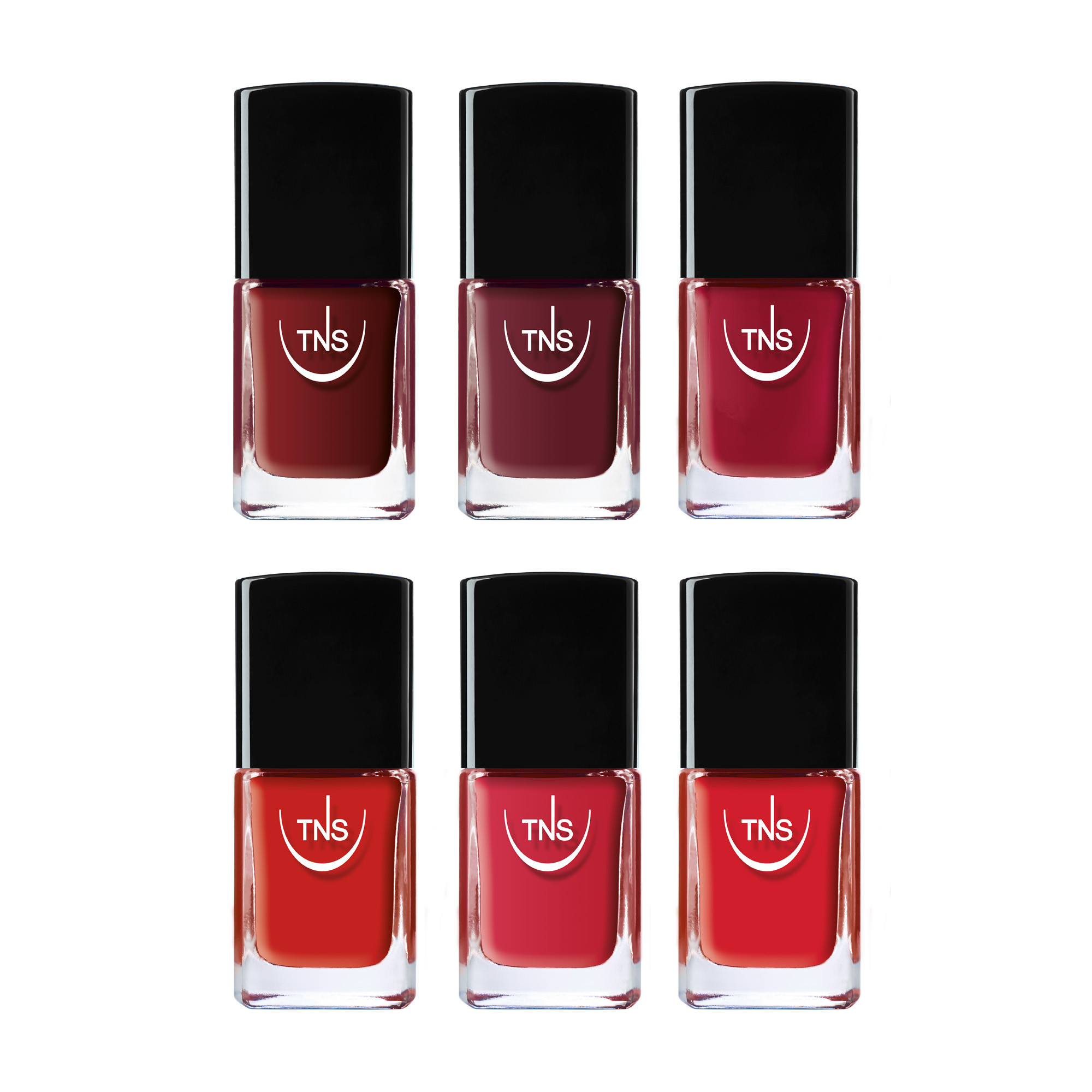 TNS Icons red nail polishes Display of 18 + 6 pieces