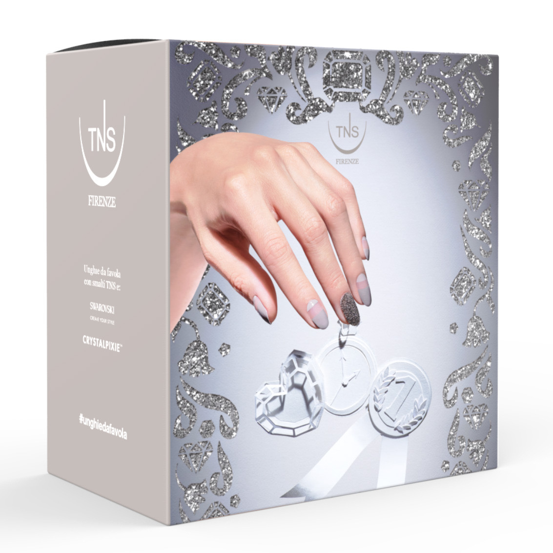 Nail Art Jewels collection Swarovski® Crystalpixie Steel Memories with nail polish