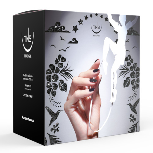 Nailart-Box Swarovski® Crystalpixie Black Shadow mit Nagellack