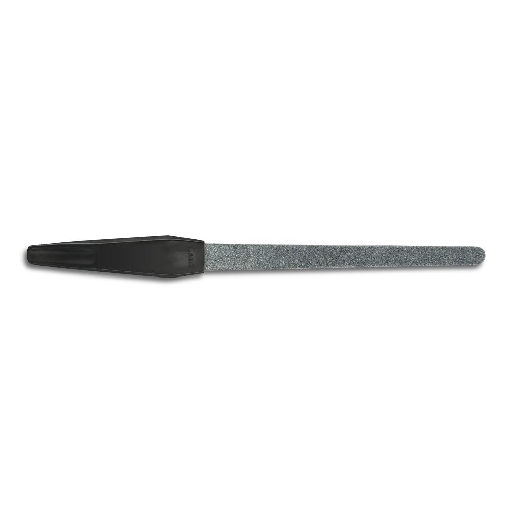 Professional diamond file with plastic handle and rounded tip, 18 cm