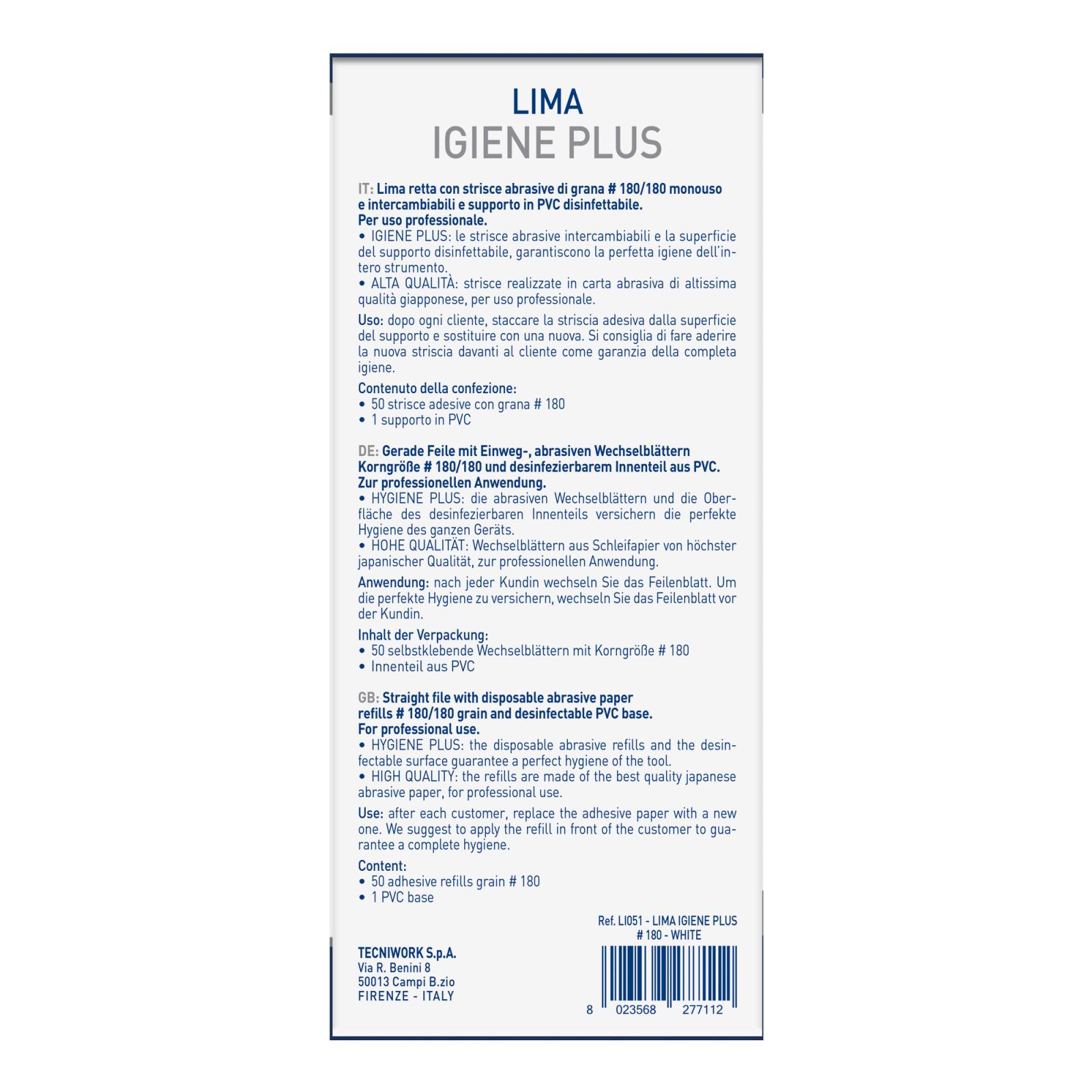 Lima profesional con recambios abrasivos desechables grano 180 blanco 50 uds.