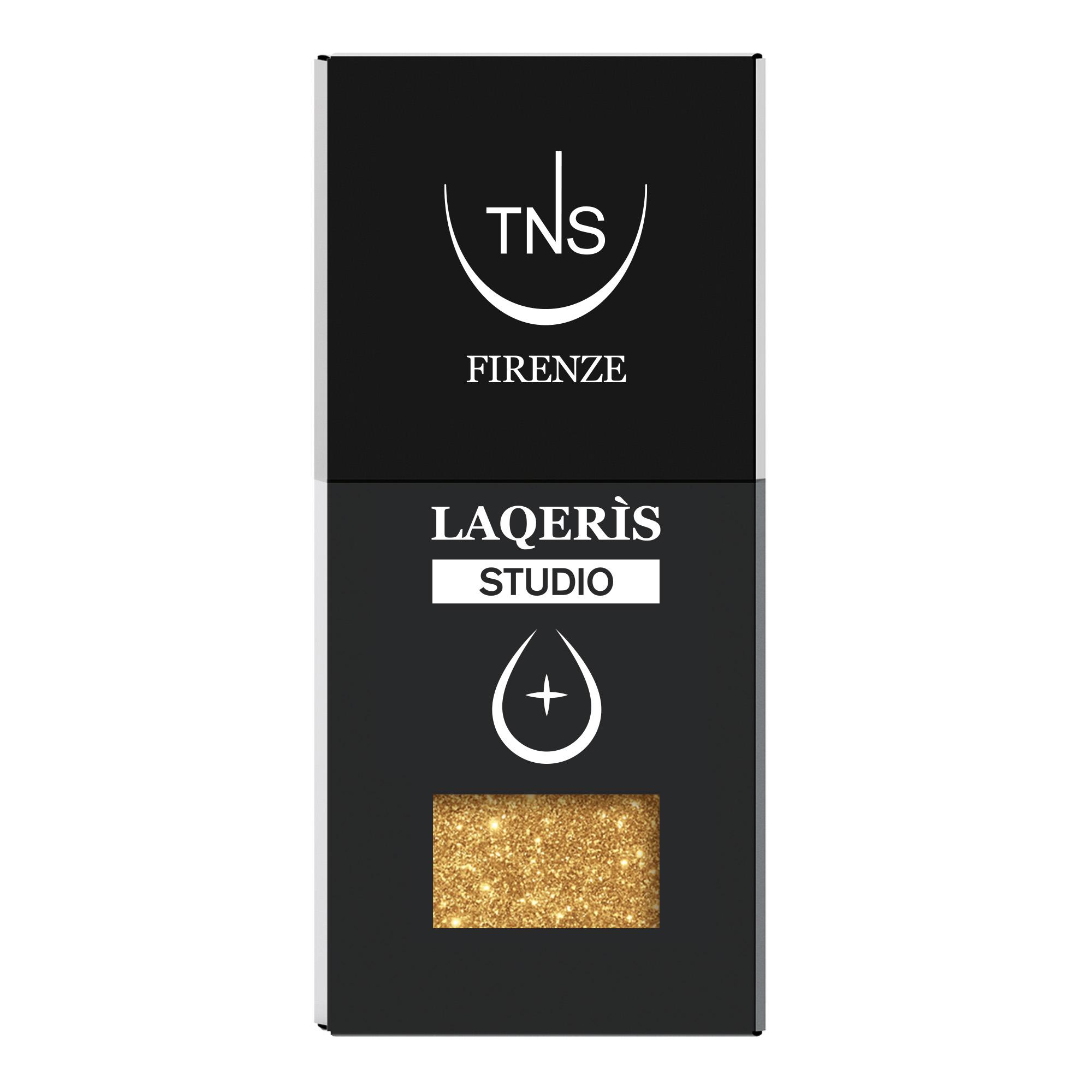 Laqerìs Studio TNS semi-permanent glitter gold nail polish, 10 ml