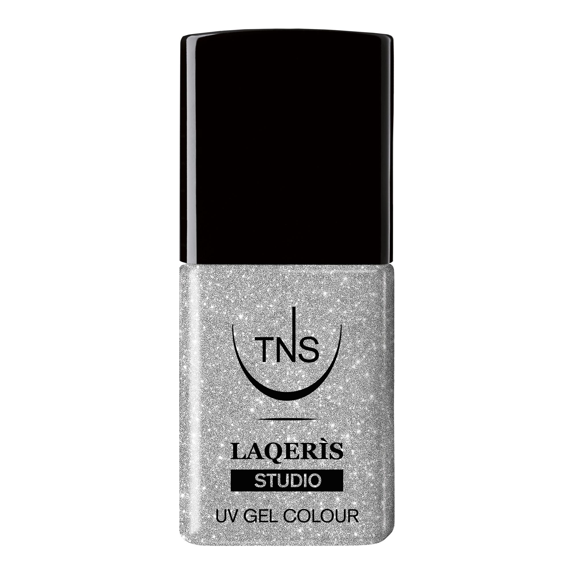Laqerìs Studio TNS semi-permanent glitter silver nail polish, 10 ml