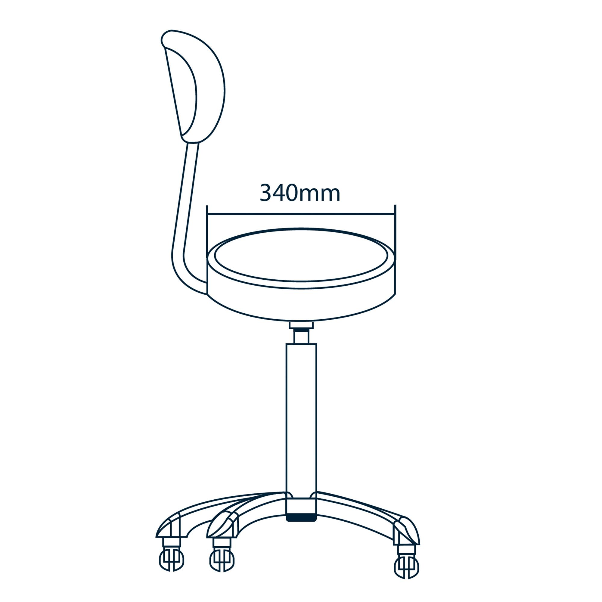 Round Arbeitsstuhl mit Rücklehne