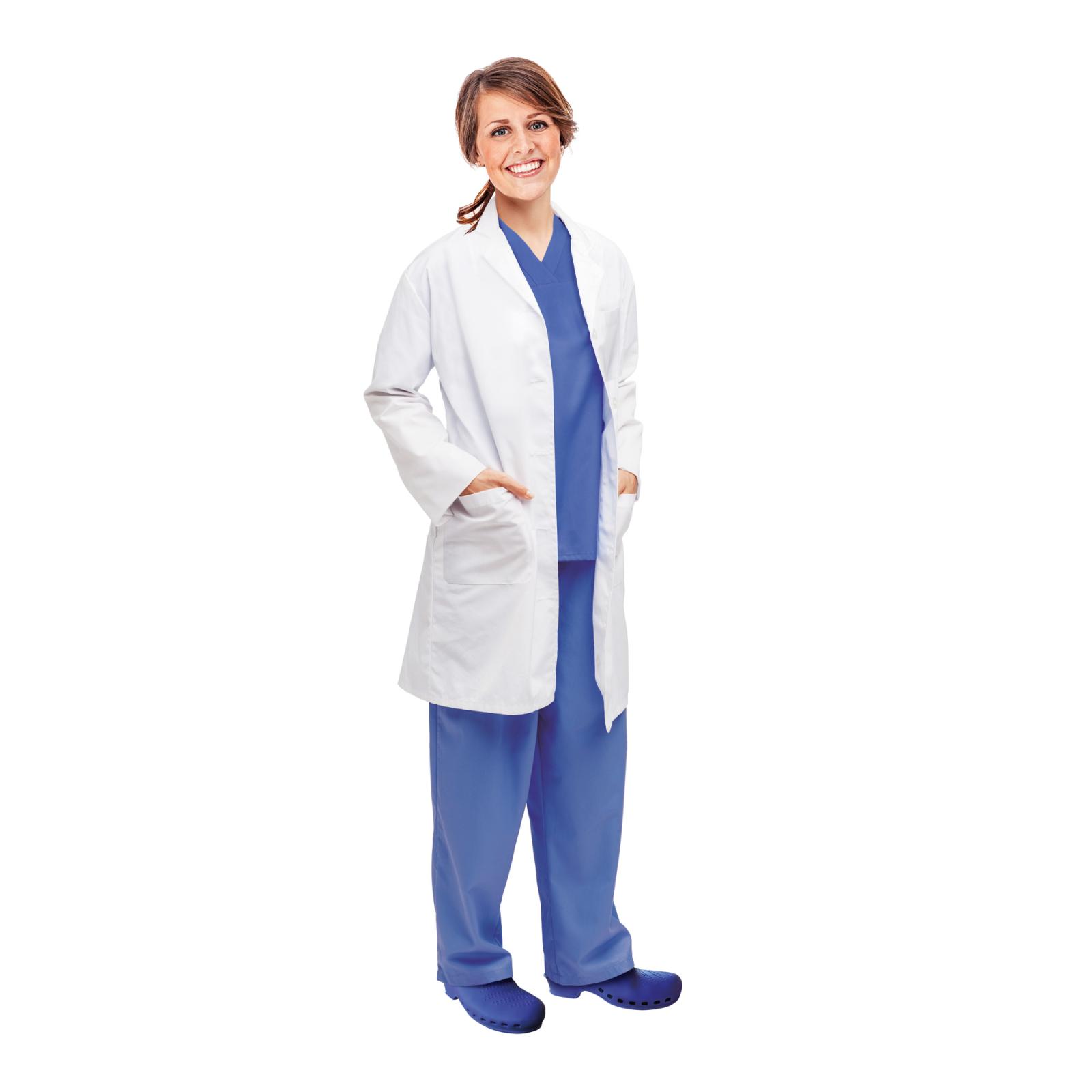 Blouse medicale professionnelle en coton blanc femme