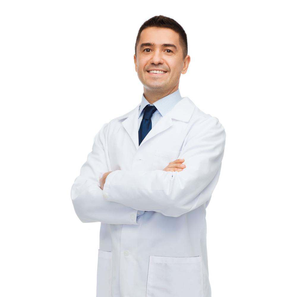 Bata profesional de algodón blanco para hombre