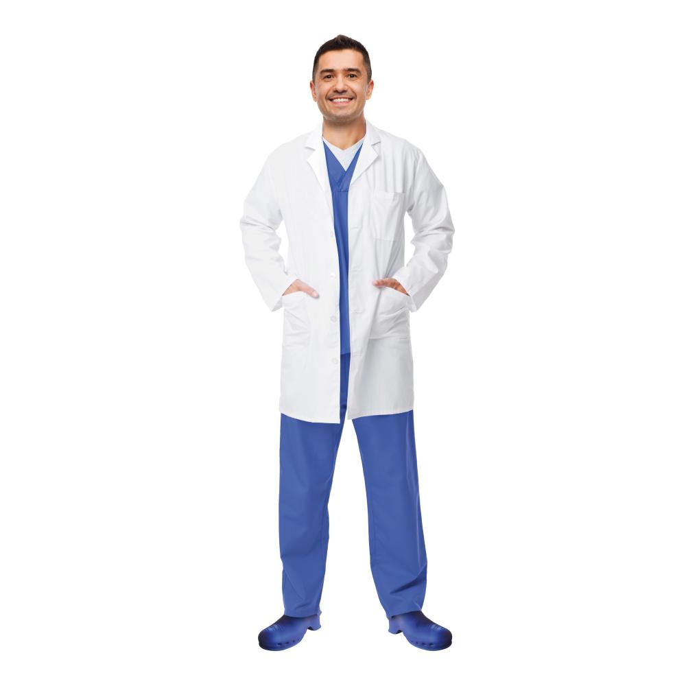 Bata profesional de algodón blanco para hombre