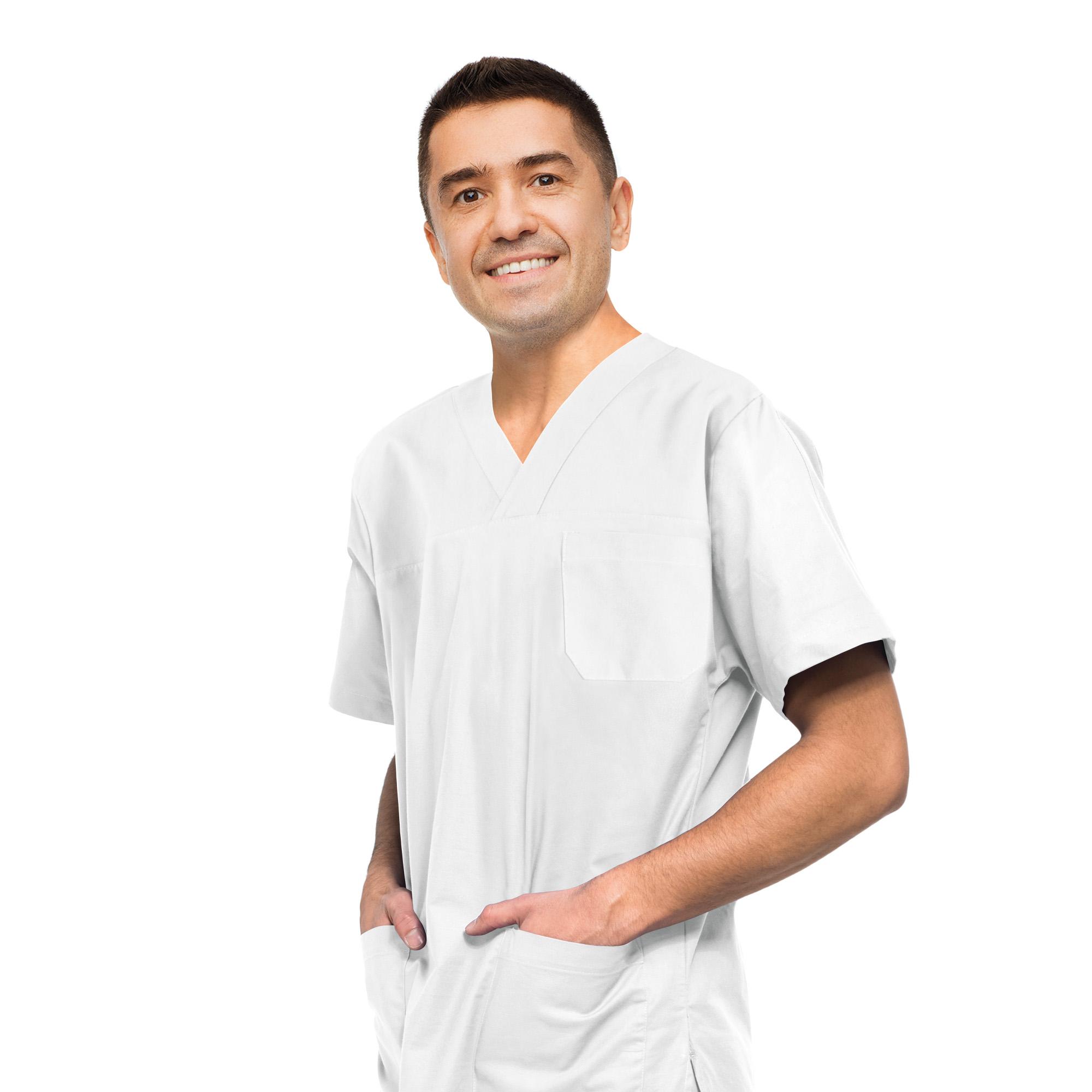 Bata profesional de algodón blanco Unisex