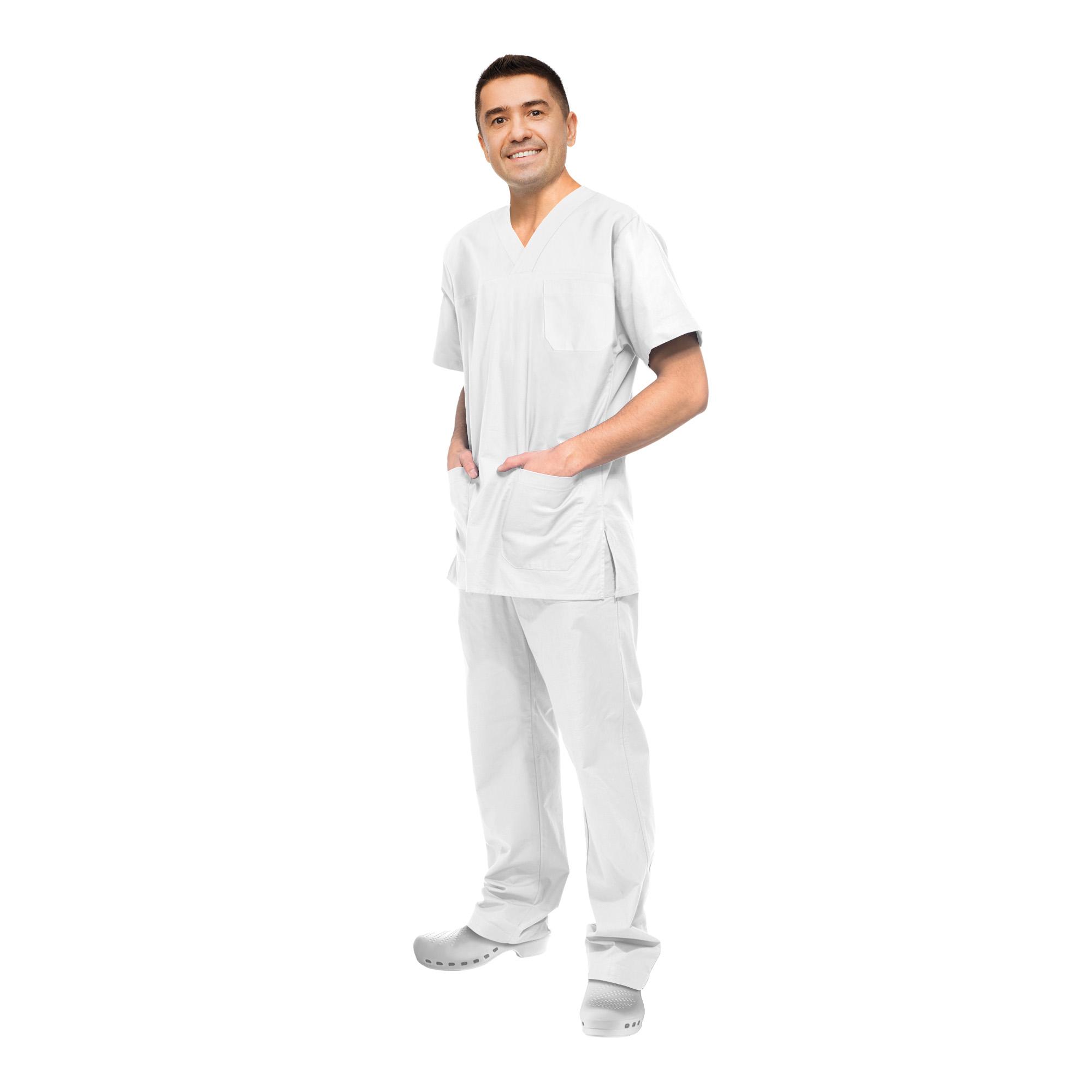 Pantalones profesionales de algodón blanco Unisex