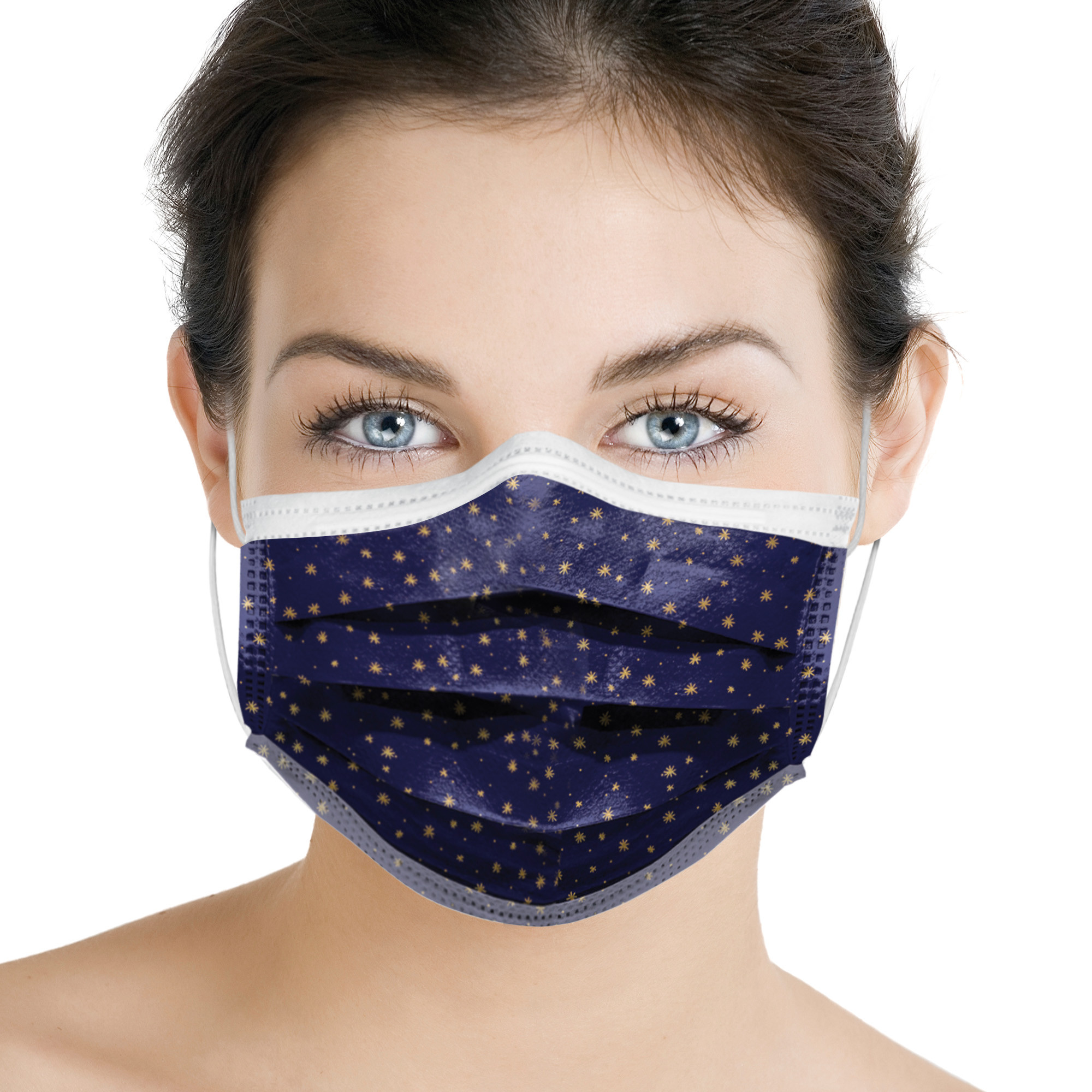 Masque chirurgical à usage unique en tissu non-tissé 3 couches Fantasia Stars 10 pc