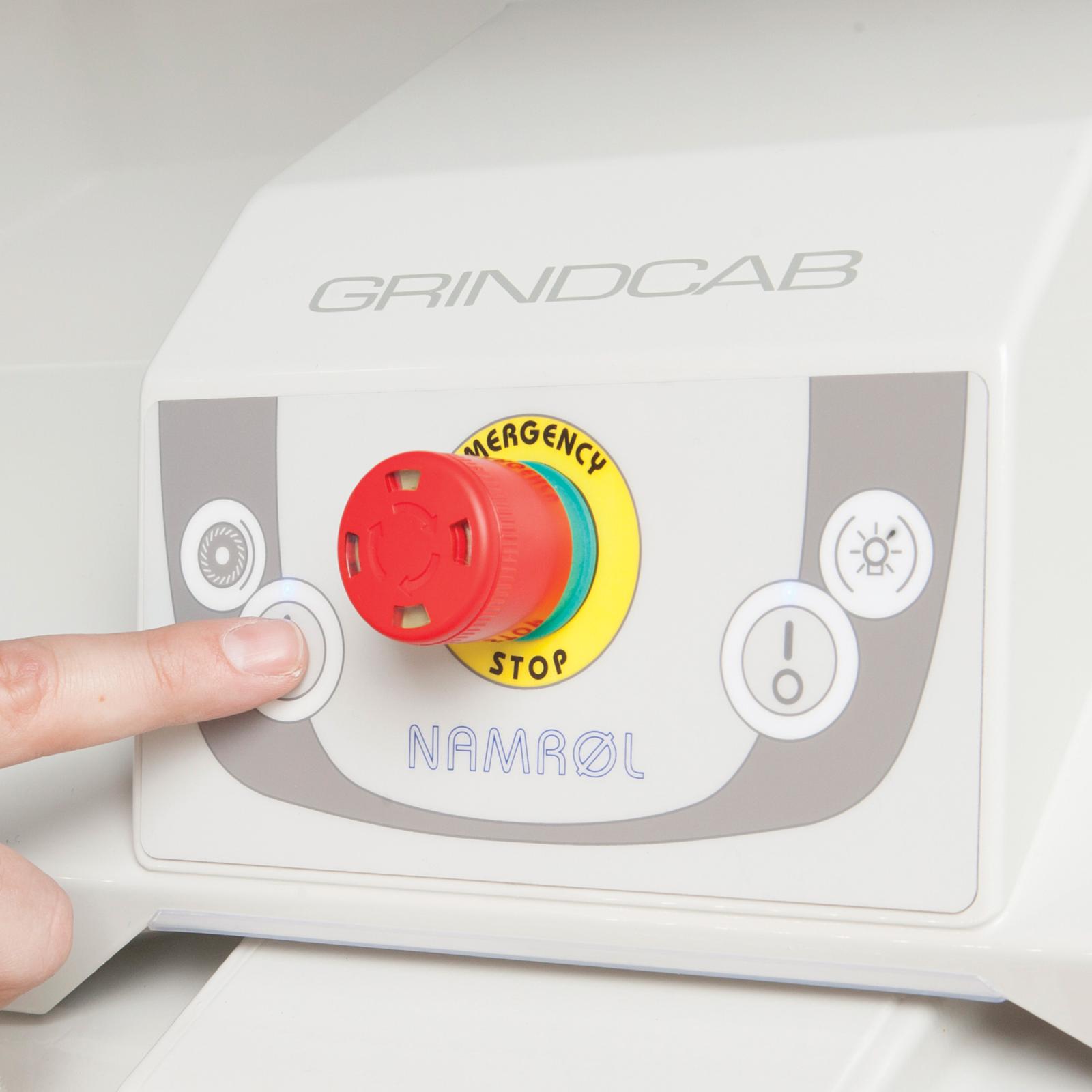 Pulitrice con box di levigatura, luce LED e altezza regolabile Grindcab