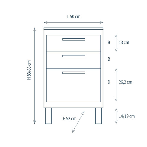 Module With 3 Drawers And Feet Tecniwork It
