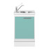 Modulo per mobile componibile professionale con lavello inox, miscelatore e zoccolino