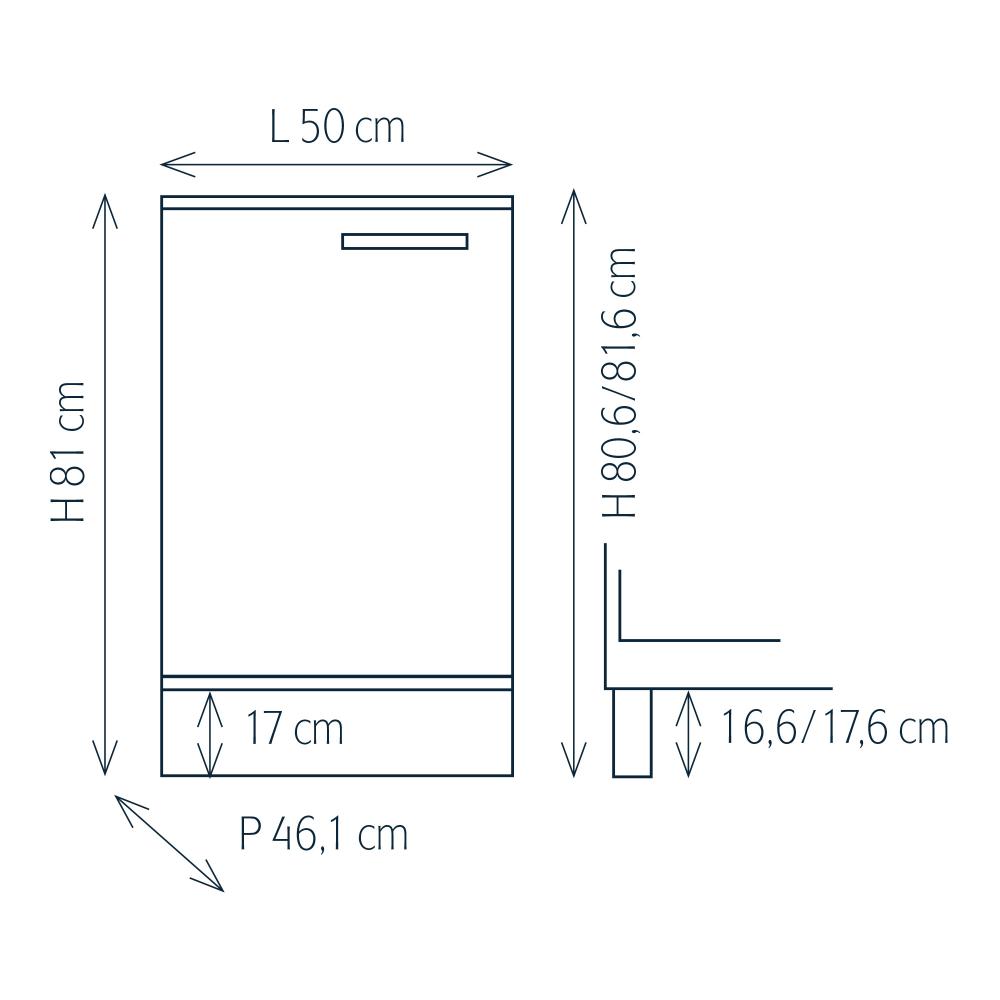 Modulo per mobile componibile con anta, 2 ripiani interni e piedini