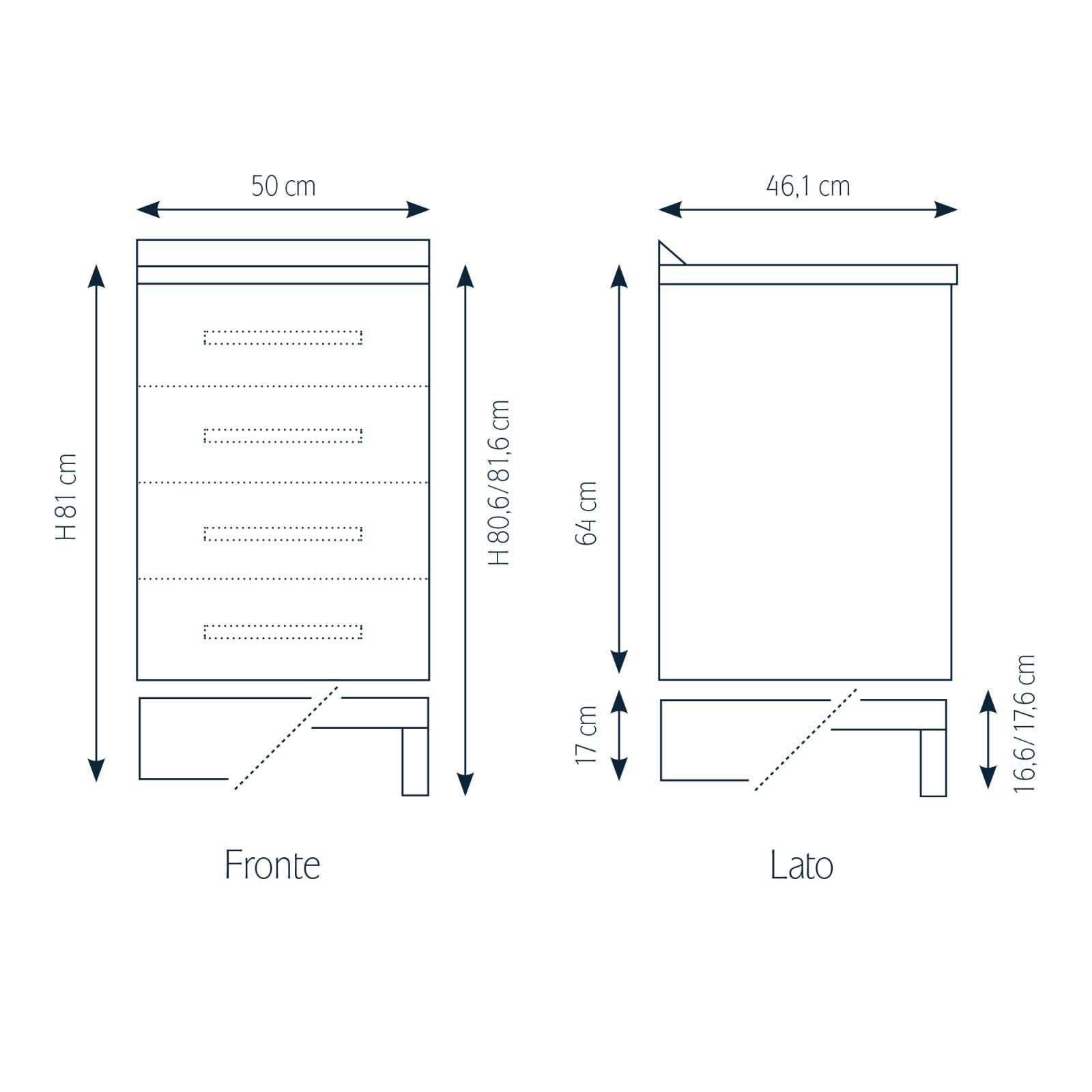 Modular unit with door, 2 internal shelves and plinth