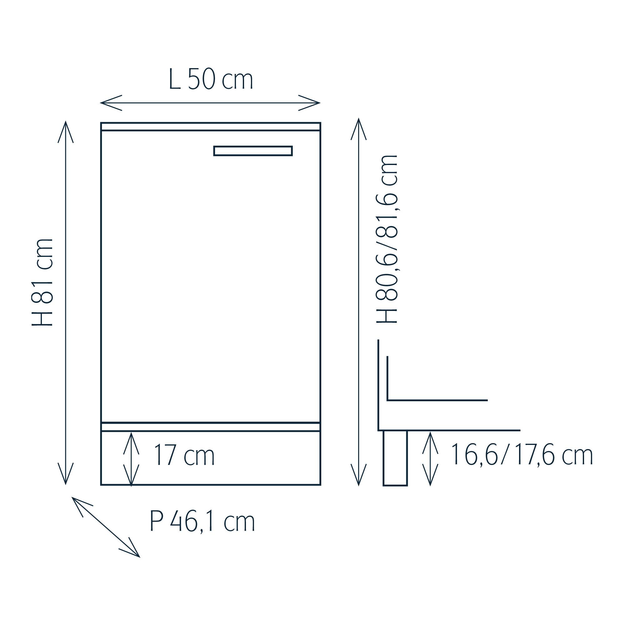 Modulo per mobile componibile con anta, 2 ripiani interni e zoccolino