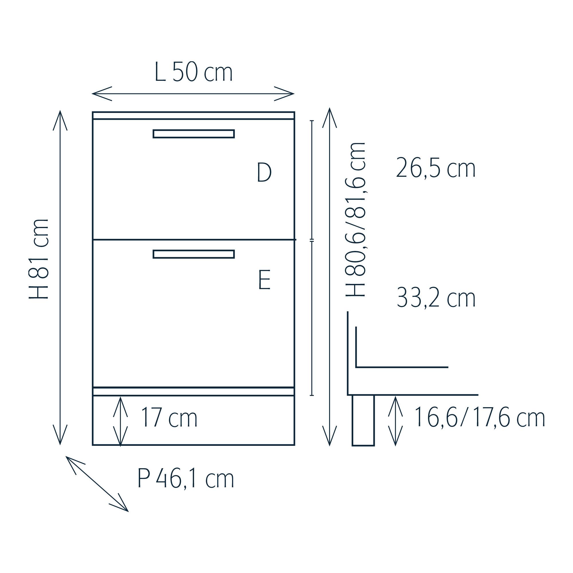 Module pour meuble modulable avec 2 tiroirs et socle