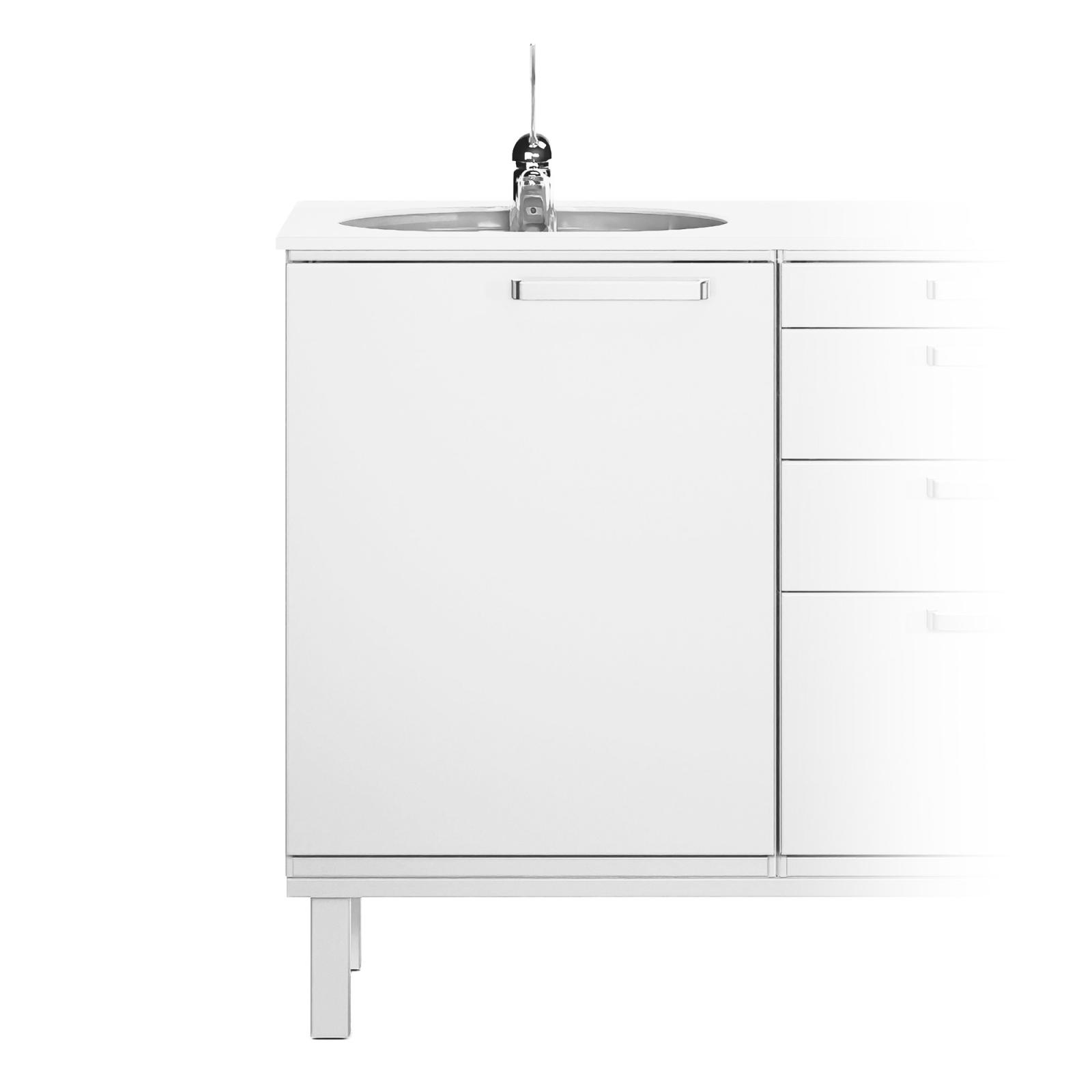 Modulo per mobile componibile con lavello inox, miscelatore e piedini