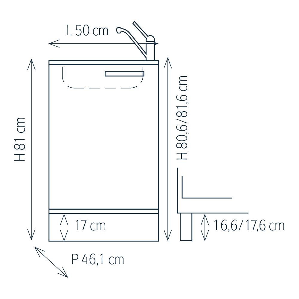 Modul für Systemmöbel mit Edelstahlspüle, Mischbatterie und Sockel