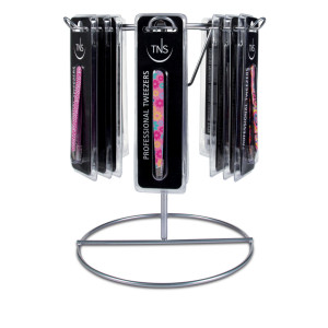 Pinzette professionali per sopracciglia Pink Power Espositore girevole da 18 pz