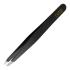 Rubis stainless steel tweezers with slant tip black
