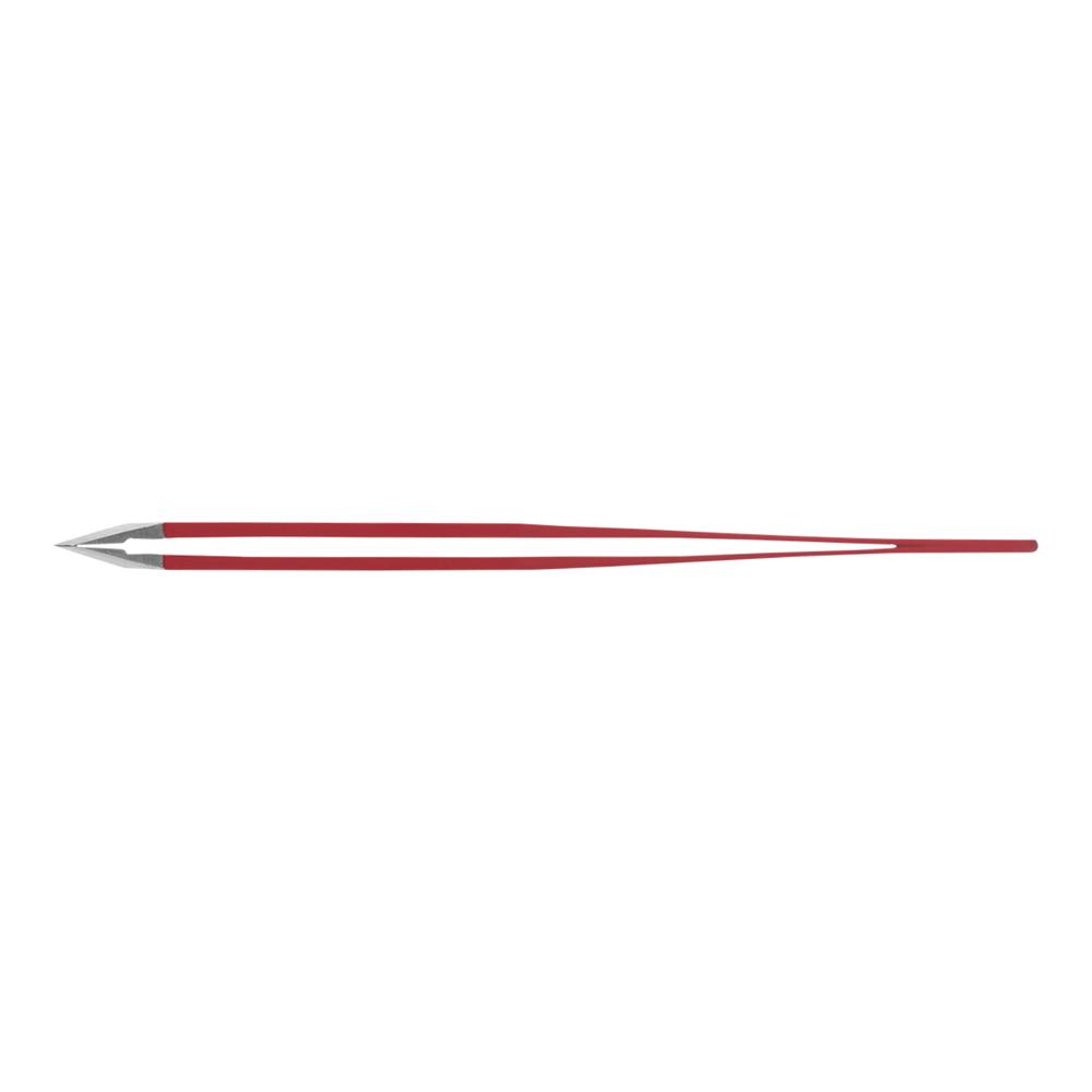 Rubis Edelstahlpinzette mit schräger Spitze rot