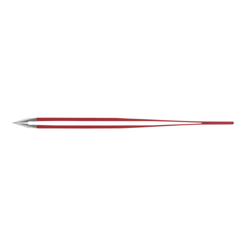 Rubis Edelstahlpinzette mit schräger Spitze rot