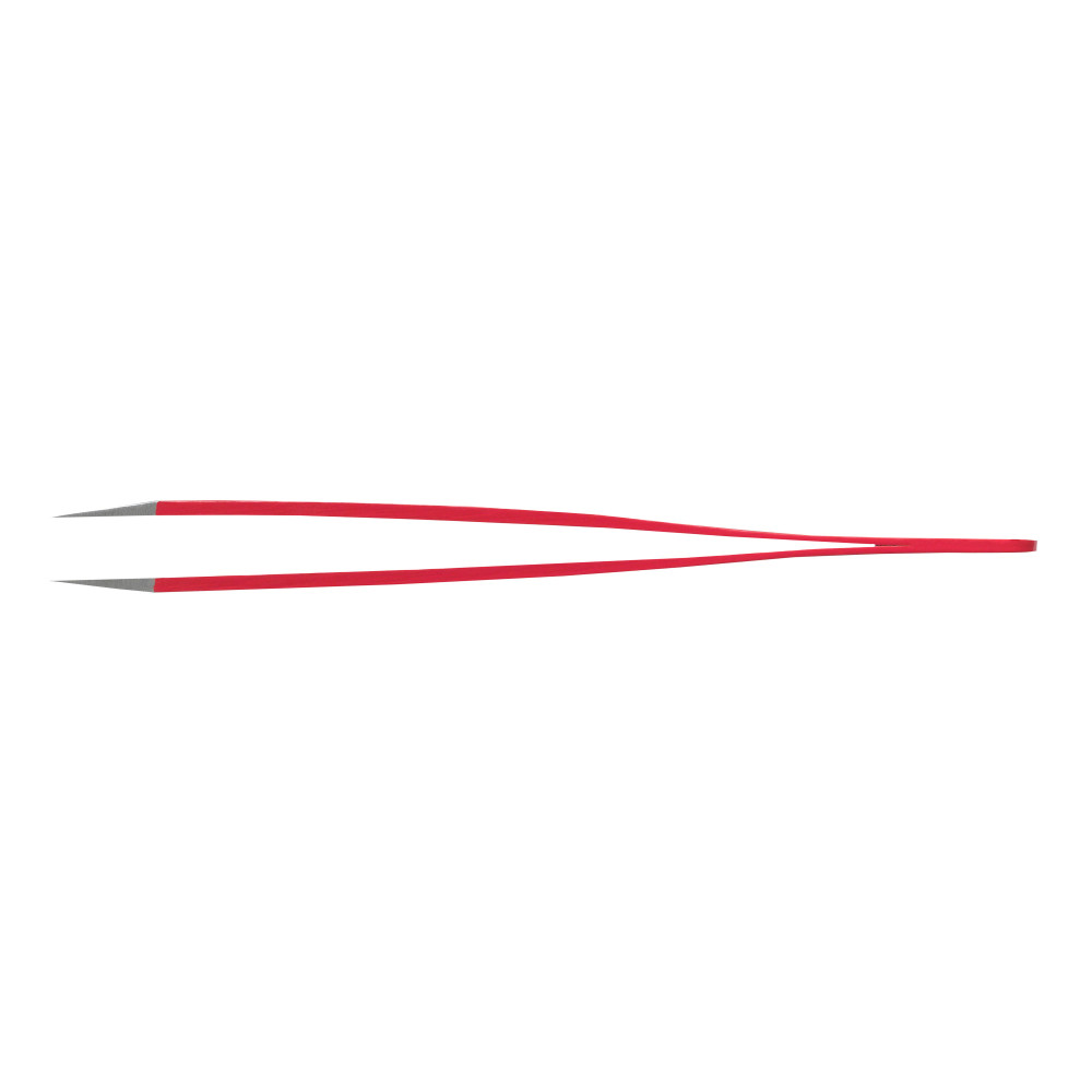 Rubis Edelstahlpinzette gespitzt rot