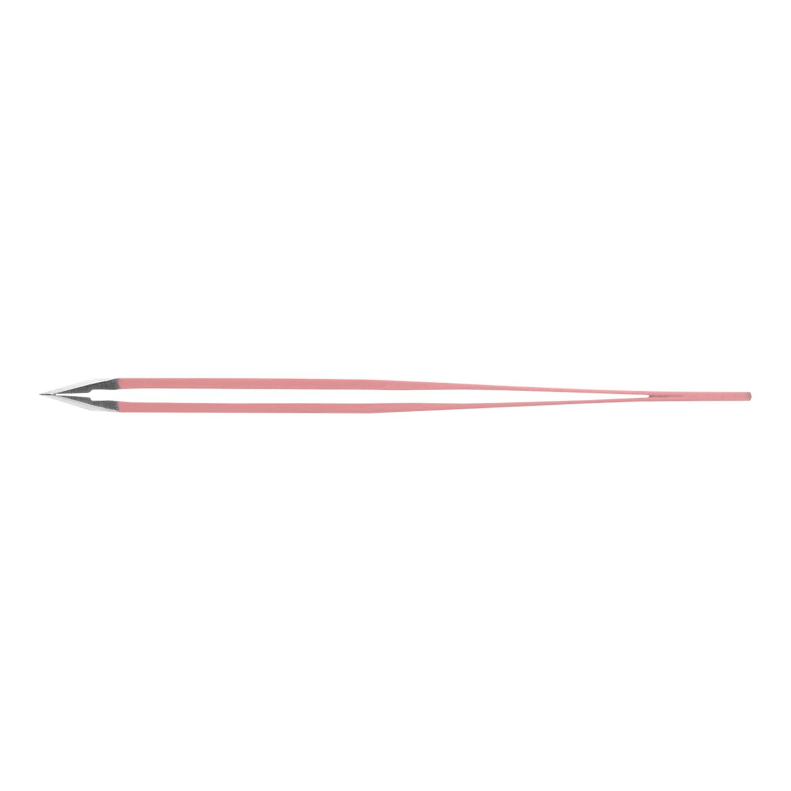 Rubis Edelstahlpinzette mit schräger Spitze rosa