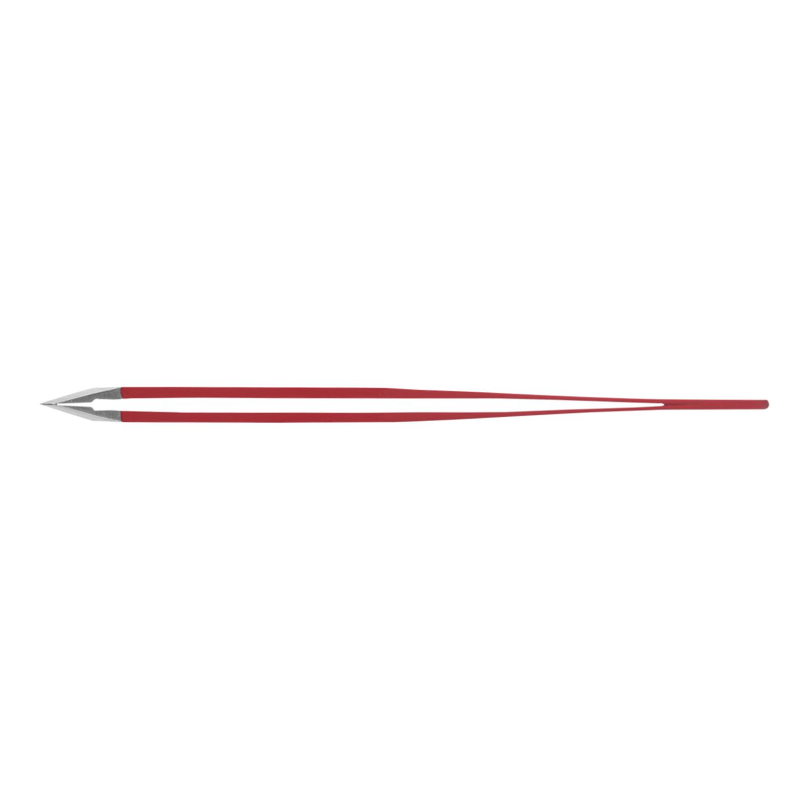 Rubis Swiss Cross Edelstahlpinzette mit schräger Spitze rot