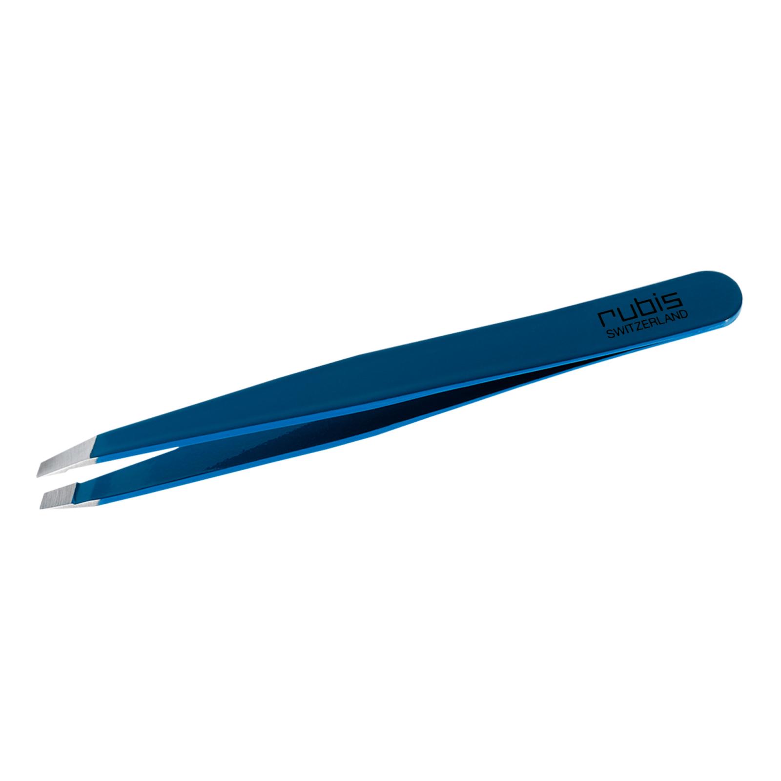 Rubis Edelstahlpinzette mit schräger Spitze Blau