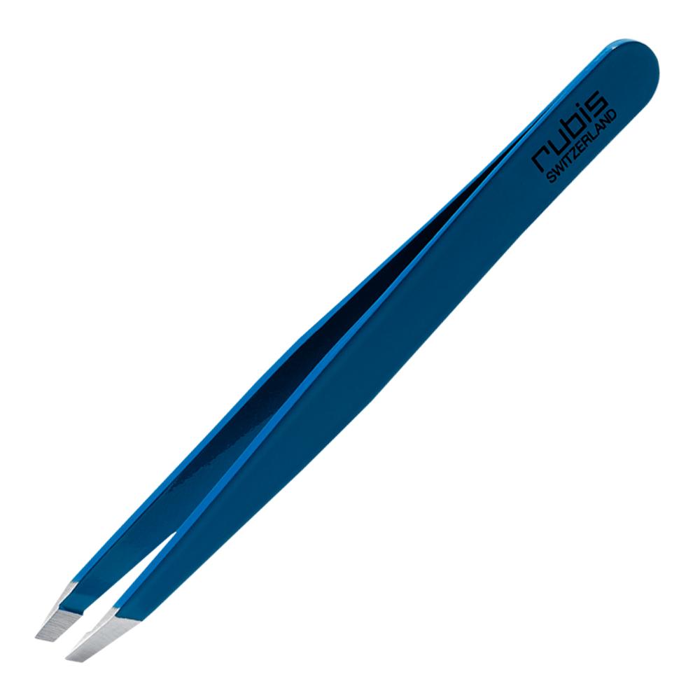 Rubis Edelstahlpinzette mit schräger Spitze Blau