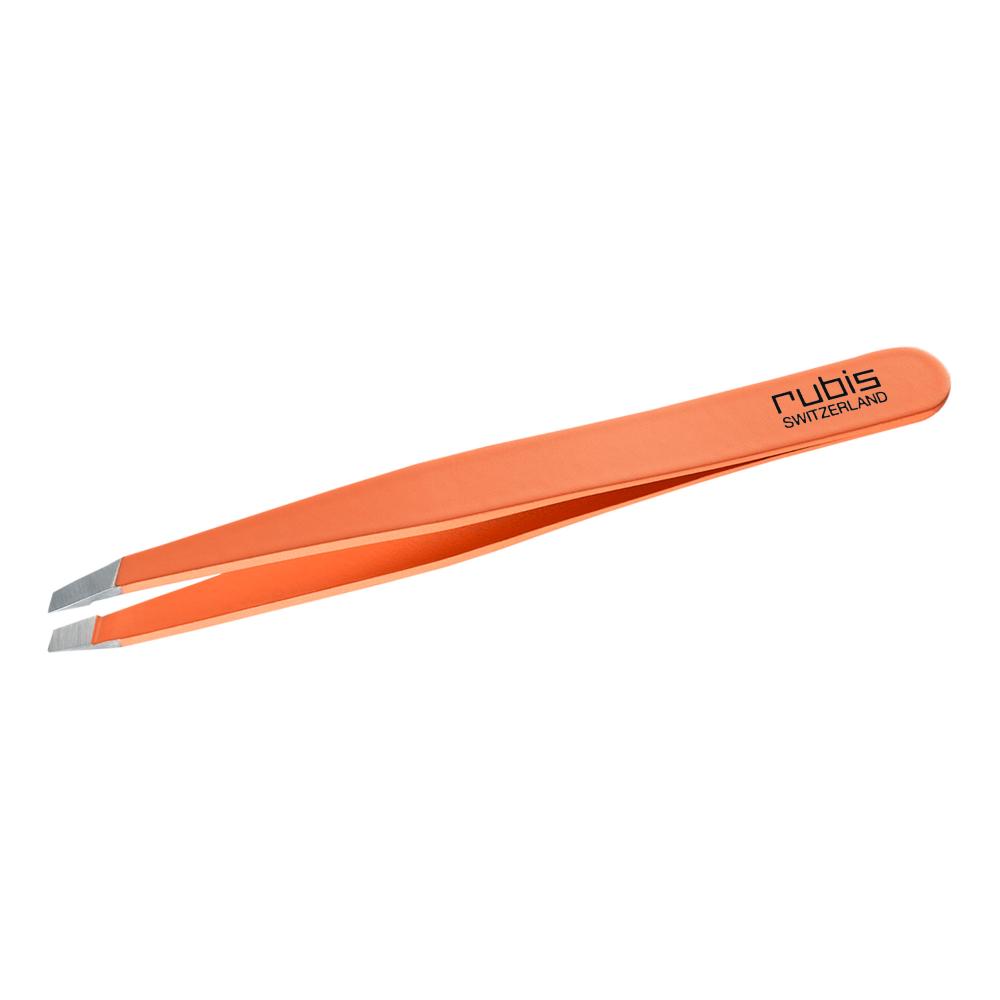 Rubis orange Edelstahlpinzette mit schräger Spitze