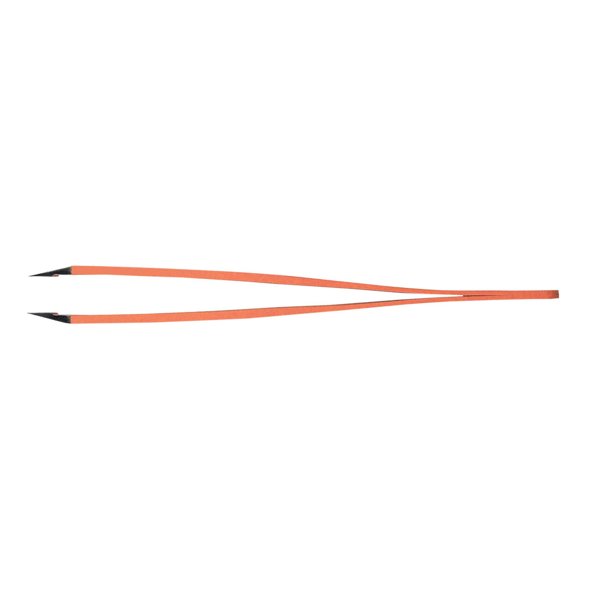 Pince à épiler en acier inoxydable Rubis orange avec pointe oblique