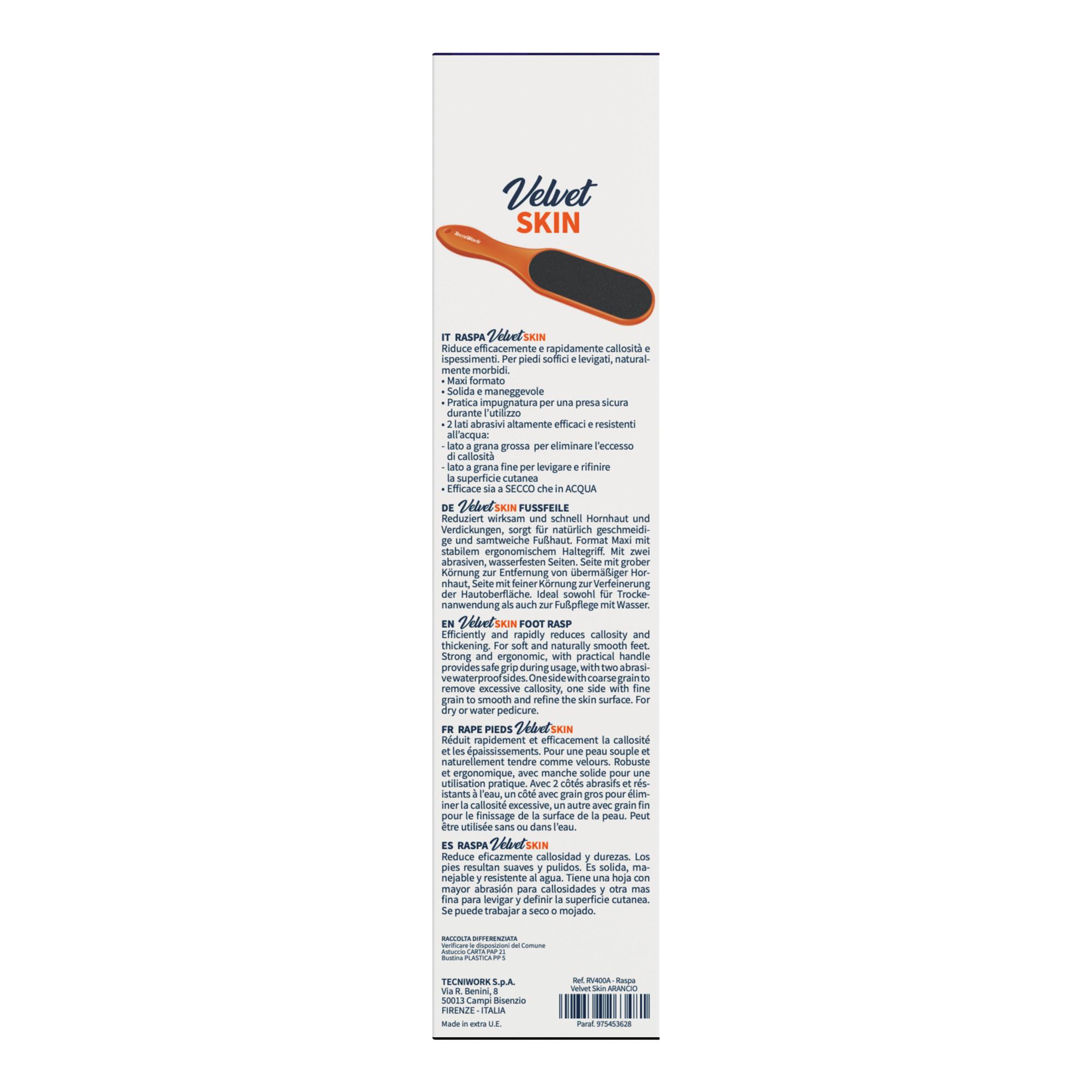 Raspador para pies Velvet Skin formato Maxi color naranja 1 unidad