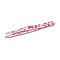 Mukka Professional Eyebrow Tweezers Pink with Oblique Tip