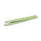 Square Green Professional Eyebrow Tweezers with Slanted Tip