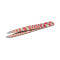 Professional eyebrow tweezers Square Pink-Green with Oblique Tip