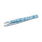 Bubble Mix Professional Eyebrow Tweezers Blue-White with Oblique Tip