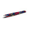 Professional eyebrow tweezers Large Flowers Dark Multicolour with Oblique Tip