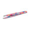 Professional Eyebrow Tweezers Pink Flowers with Oblique Tip